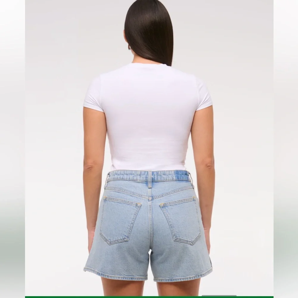 Abercrombie & Fitch Light Blue Jean Shorts - Dad Shorts - Curve Love - Picture 6 of 14